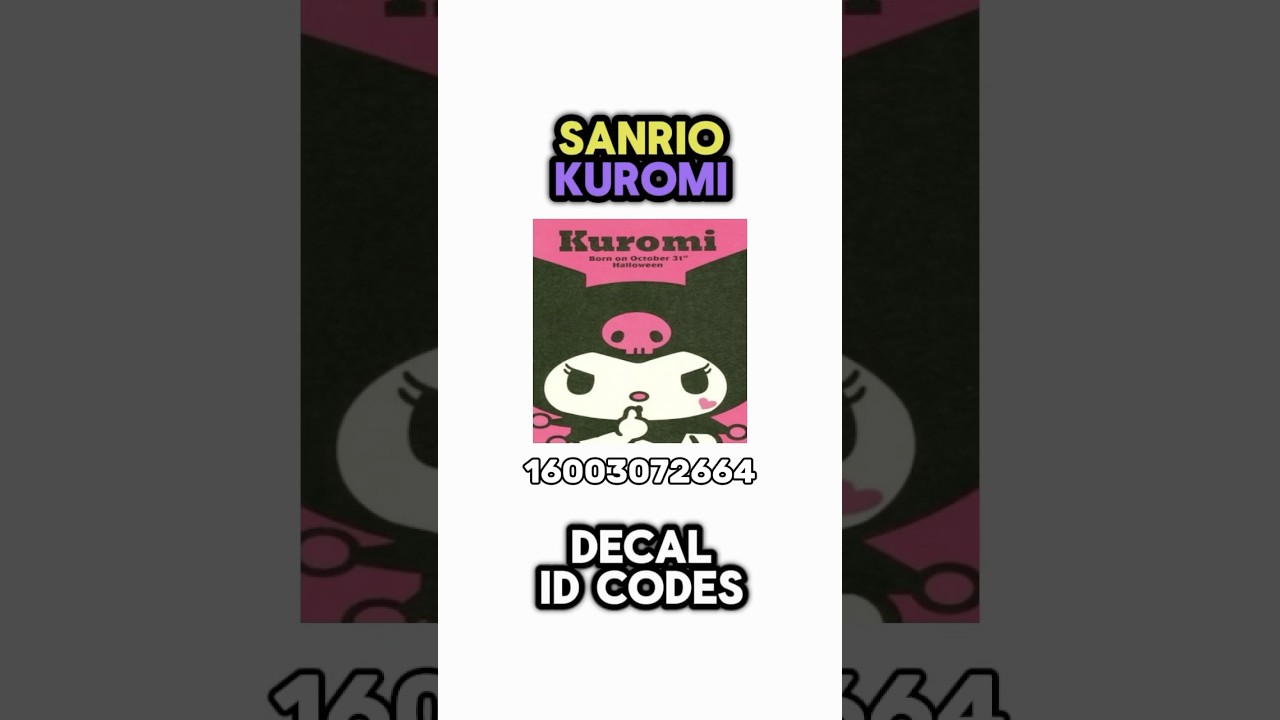 Sanrio KUROMi Poster Decal Id Codes 4 U Bloxburg Roblox Berryave 