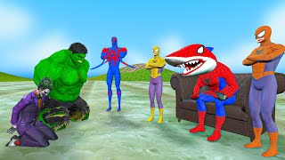 Team 5 Superheroes Pro | Rescues Spider Man shark roblox, Iron Man,Batman vs Hulk,Venom vs Avengers