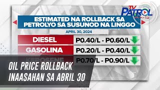 Oil price rollback inaasahan sa Abril 30 | TV Patrol by ABS-CBN News 121 views 3 hours ago 1 minute, 23 seconds