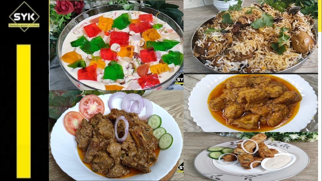 EID DAWAT Menu 5 Recipes Biryani Labe Shereen chicken Malai Handi