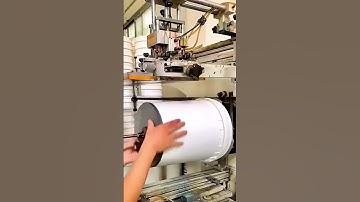 Plastic Bucket Heat Shrink Labeling Process #Tools #Efficiency #WorkProcess