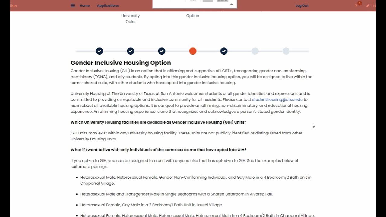 UTSA Housing Application Gender Inclusive Housing Option YouTube