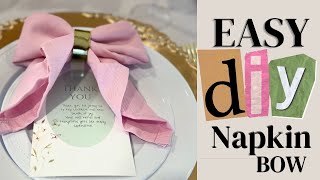 How to fold a napkin | DIY Napkin Bow