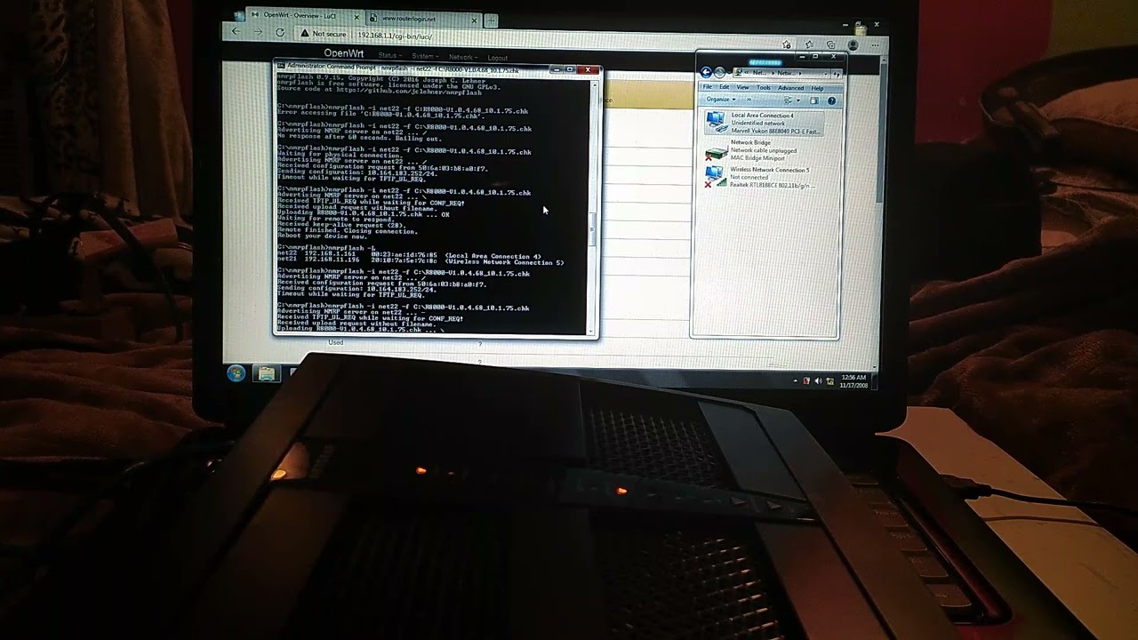 nmrpflash r8000 small run tut (not install video)