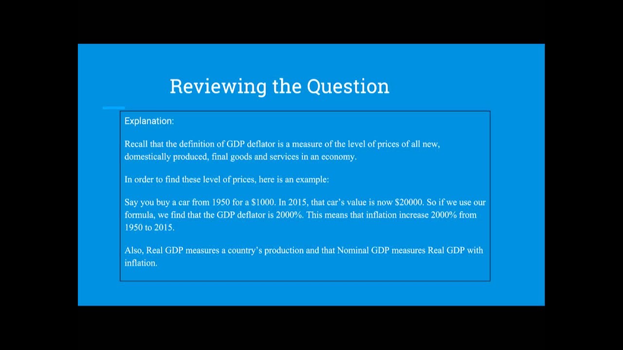 GDP Deflator - Macro Economics - Question 2 