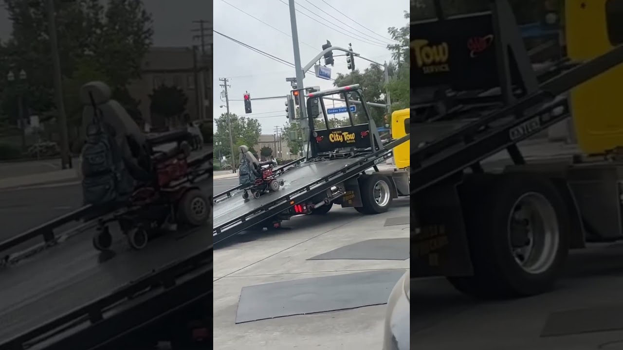Wheelchair Gets Towed 