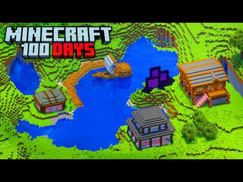 I Spent 100 Days on a LAKE in Minecraft Hardcore