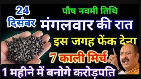 24 दिसंबर मंगलवार नवमी व्रत की रात 7 काली मिर्च वाला उपाय जरूर करें बनोगे करोड़पति Pradeep Ji Mishra