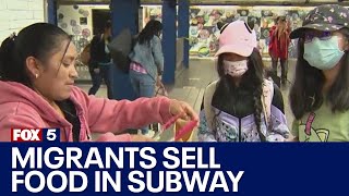 NYC's migrants selling food in subway