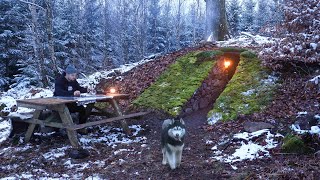 Build Underground Stone House with Fireplace