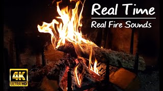 🔥Real Fireplace Burning. No Loop [4K UHD]  Real Time & Real Sounds for your Sleep or Relaxation