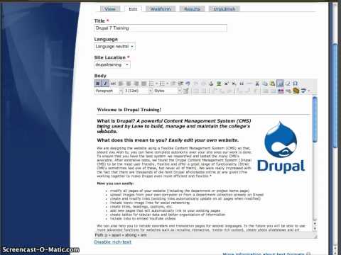 Drupal - Save Page