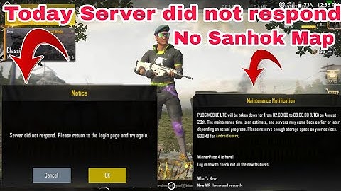 Pubg mobile lite new update || Server did not respond solve || today server did not respond
