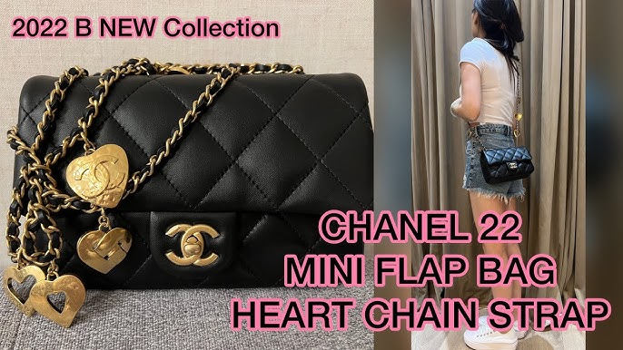 CHANEL Lambskin Quilted Heart Charms Mini Flap White 1235242