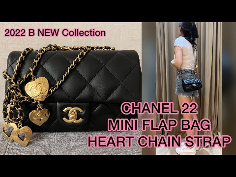 CHANEL 22 MINI FLAP BAG-HEART CHAIN STRAP: 2022 / 22B new