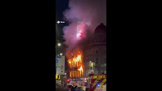 Famous Watch moment LED screen collapses amid Glasgow building blaze. Wealth