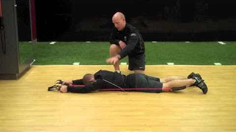 1 x 3 Resisted Prone to Supine Rolling Upper Body w Pattern Assistance w Cook Band
