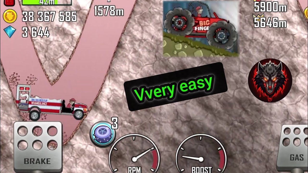 Hill climbe racing game 1 - AMBULANCE on MARS 400m GamePlay @Tarbo_gamer700