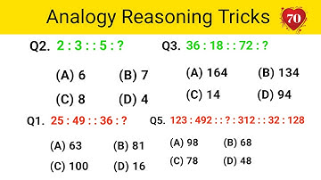Analogy reasoning tricks | Reasoning clases, Reasoning practice set,RPF,NTPC,SSC CGL,CHSL,SSC GD,MTS