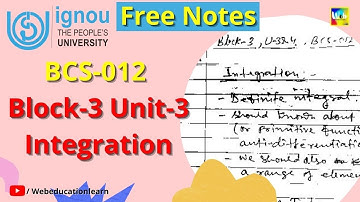 BCS-012 | #bca | Block-3 Unit-3 | Integration | BCA-1 | FREE PDF Dawnload करें