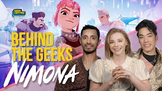 Behind The Geeks | Our Interview with the Eugene Lee Yang, Riz Ahmed & Chloë Grace Moretz of NIMONA