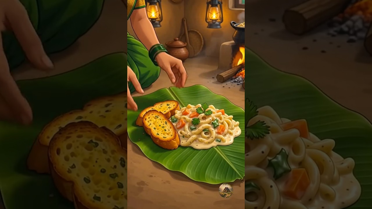 Homemade White Sauce Pasta & Garlic Bread 🍝 | South Indian Village Life | Cozy ASMR🌧️