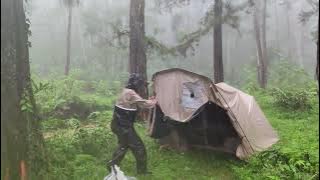 ⛈️ CAMPING HUJAN DERAS DAN PETIR‼️ HAMPIR TEEJEBAK BANJIR KARENA HUJAN DERAS😱