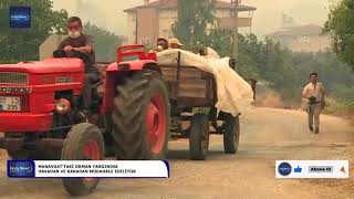 Manavgatta Çıkan Orman Yangını Havadan Ve Karadan Müdahaleyle Kontrol Altına Alınmaya Çalışılıyor