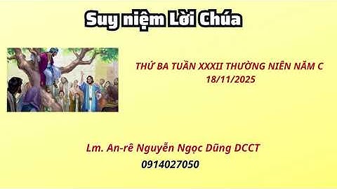 Suy niệm Lời Chúa thứ ba tuần XXXIII thường niên năm C 17/11/2025 Lm. An-rê Nguyễn Ngọc Dũng DCCT