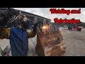 Welding, cutting and fabricating work on excavator bucket and dozer blade with new shop tool!