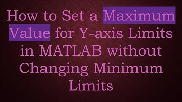 How to Set a Maximum Value for Y-axis Limits in MATLAB without Changing Minimum Limits