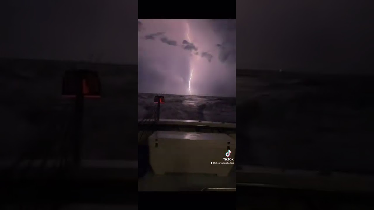 Slow motion video of lightning strikes on the way in from trout fishing