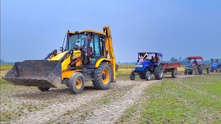 Kubota | Swaraj 744 | Sonalika Tractor Loading Murum JCB 3dx Backhoe Loader #jcb #tractor #bulldozer