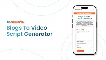 AI-Powered Blog-to-Video Script Generator | Turn Blogs into Engaging Videos in Minutes!