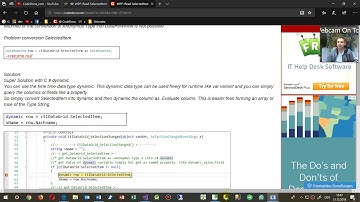 WPF DataGrid SelectedItem Get Column Anonymous Type To Dynamic