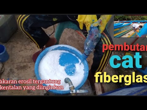 CARA MEMBUAT CAT FIBERGLASS. pembuatan perahu mancing fiberglass