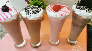 مشروبات صيفية باردة ب أربع نكهات سهلة و منعشة???? Milk shake au quatre goût