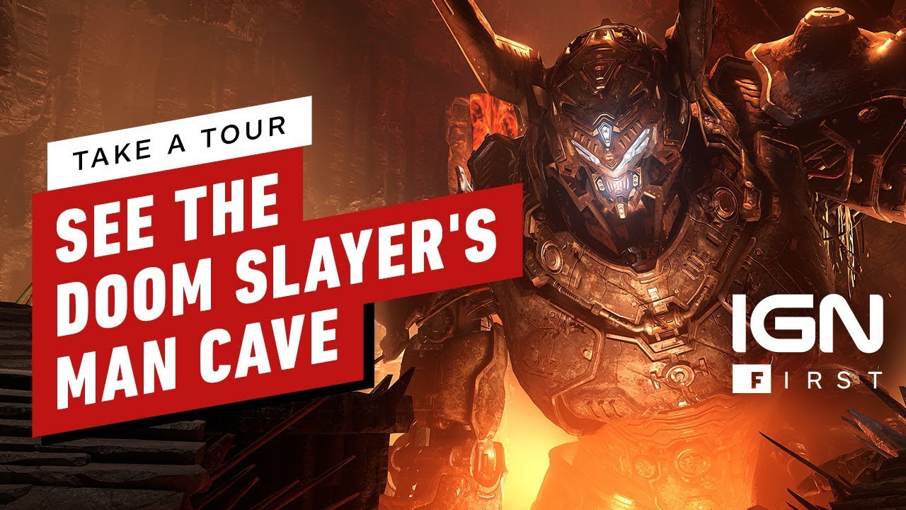 wallpapers Doom Eternal Slayer Mech doom eternal a tour of the doom slayer s man cave fortress of doom ign first