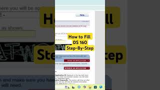 USA DS 160 Application Step-By Step Guide for Visa Application 2025#youtubeshorts #usa