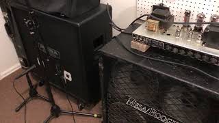 Mesa Boogie 4x12- Traditional Rectifier V30 vs C90 EVM12L Half Back. Jackson Phil Collen Archtop.