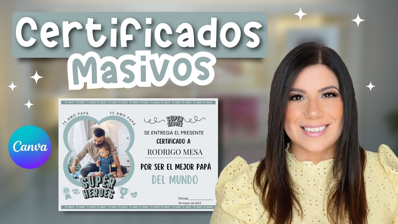 Cómo hacer CERTIFICADOS y DIPLOMAS en Canva 💫  Carga en lotes