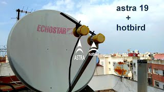 أبسط شرح لإستقبال قمر أسطرا Astra19 مع هوتبيرد Hotbird على قطعة مسطرة