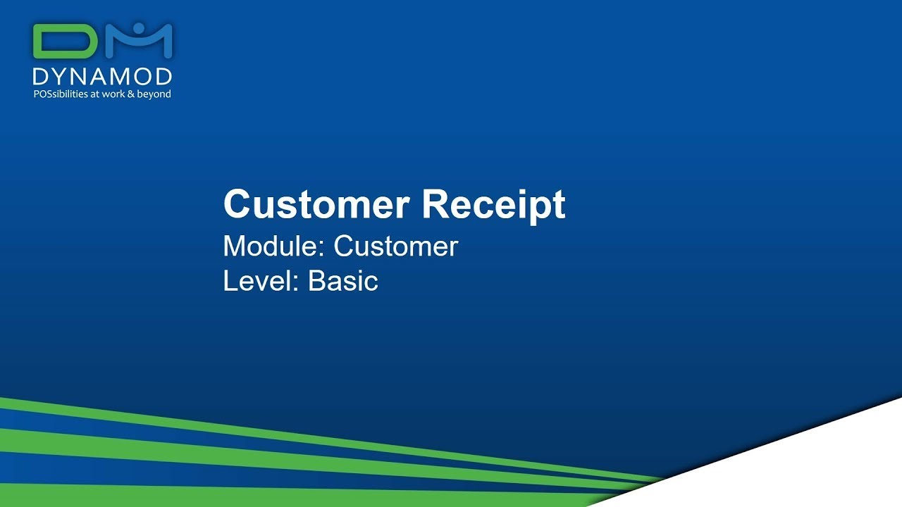 5.8 Customer Receipt