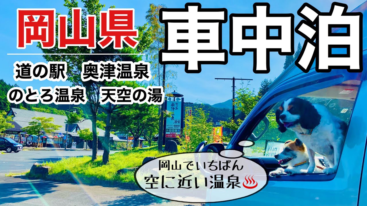 キャンピングカーで車中泊 わんことのんびり癒しの温泉旅 道の駅 奥津温泉で買い物三昧 岡山で一番空に近い温泉 車中泊 キャンプ応援サイト