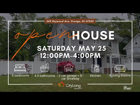 Public Open House 249 Heywood Ave, Orange, Nj 07050 Saturday May 25Th From 12:00Pm-4:00Pm