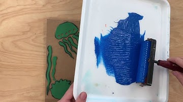 2 Underwater Collagraph Print part 2