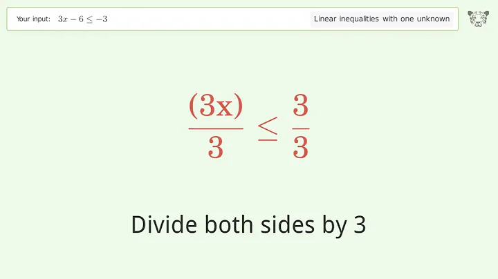 Solving Linear Inequalities: 3x-6 is Smaller Than or Equal to -3