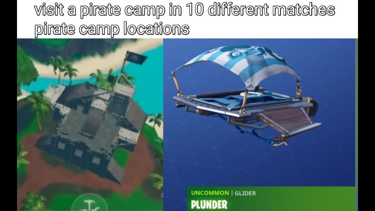 fortnite visit a pirate camp in 10 different matches all pirate - visit all pirate camps fortnite location