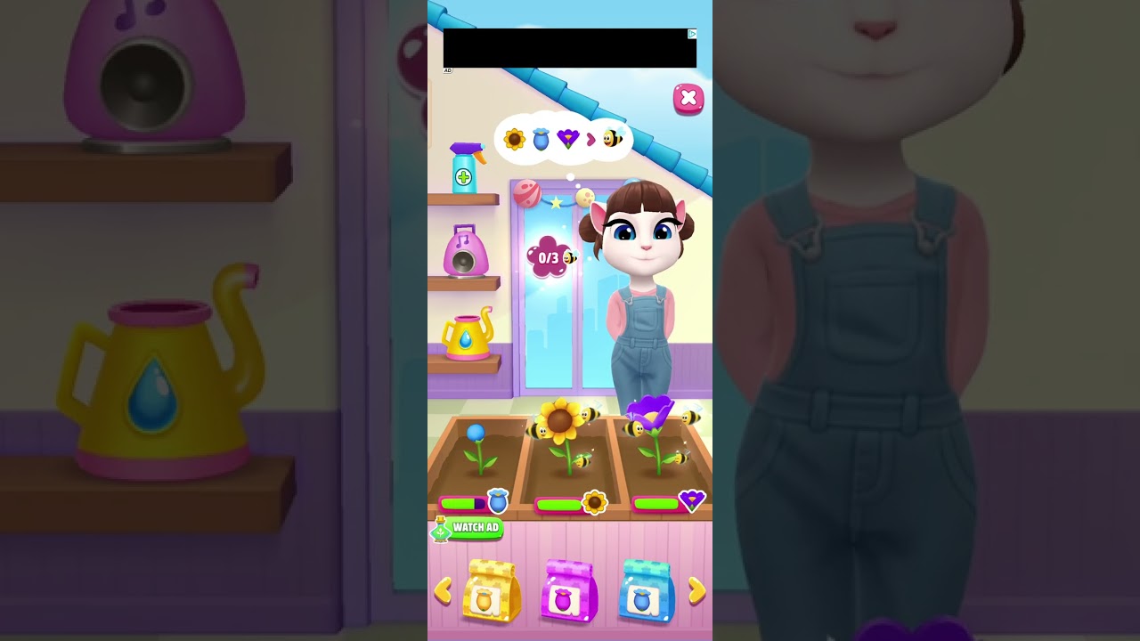 use Flower and grow yourself about Angela cat