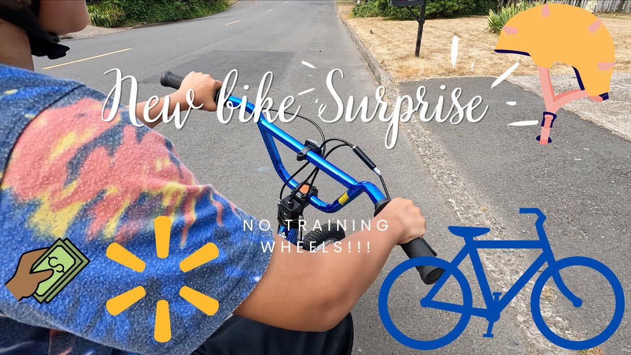 New Bike Surprise! First day riding with no training wheels! GoPro BMX